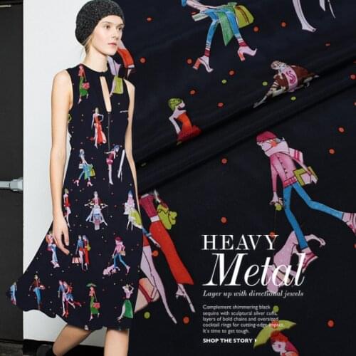 100% Mulberry Silk Crepe De Chine Printed Fabric Mulberry Silk Skin-friendly Dress Shirt Harem Pants Fabrics Sewing Cloth