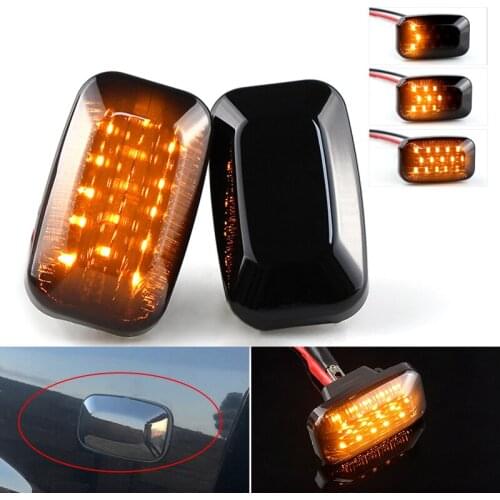 2Pcs for Toyota 1998-2007 Land Cruiser 100 Series Smoked Dynamic LED Side Marker fender Lights Flowing Turn Signal Light