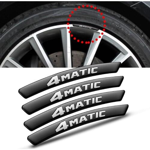 4pcs Car Wheel Hub 4MATIC Logo Sticker For Mercedes Benz GLA GLB GLC GLE W201 W202 W203 W204 W205 W207 W209 W210 W211 W212 W213