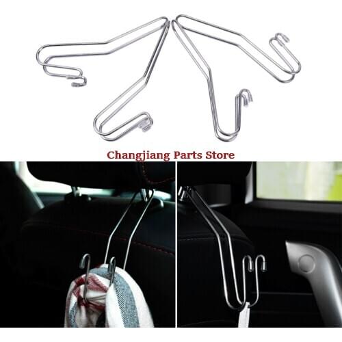 4PCS Multi-functional Metal Auto Car Seat Headrest Hanger Bag Hook Holder For Bag Purse Cloth Grocery Storage Auto Fastener Clip