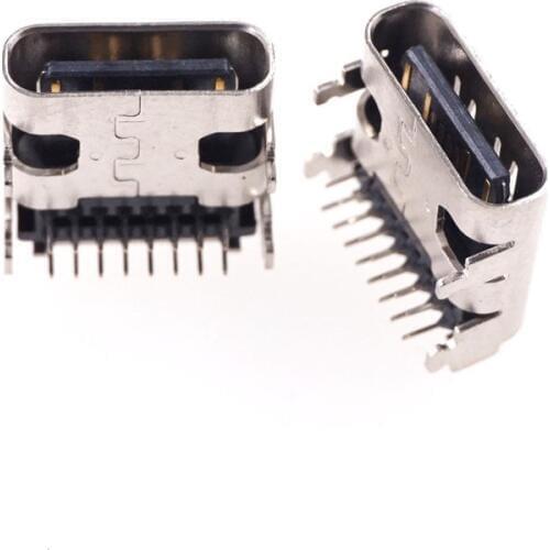 5 Pcs USB 3.1 Type C Connector 16 Pin Right Angle Through Holes PCB Female Socket Receptacle