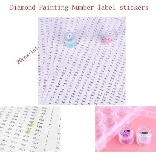 546 grids Diamond Painting Tools Number label stickers for Square Round Diamond painting Storage Box Accessory Tools A4 size