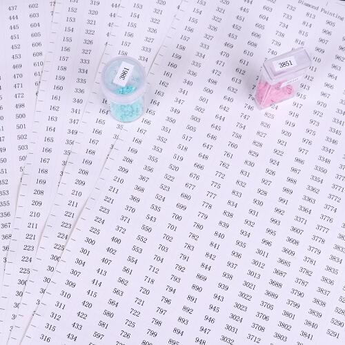 5D DIY Diamond Painting Tools DMC-447 Colour Number stickers for 5D Diamond painting Storage Box Diamond Embroidery tools
