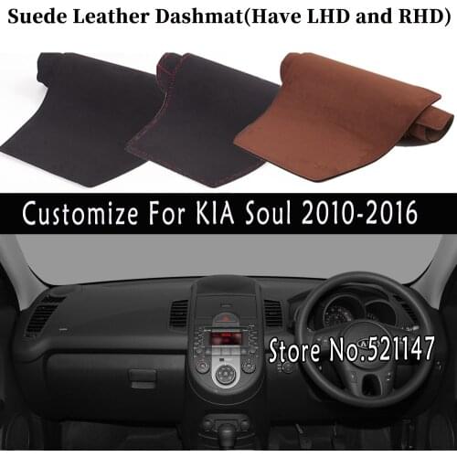 Accessories Car-styling Suede Leather Dashmat Dashboard Cover Dash Mats Carpet For kia Soul 2010 2011 2012 2013 2014 2015 2016