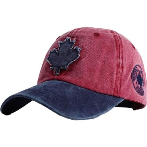 Doitbest Spring cotton baseball cap hat for women men mom dad hat Maple leaf pattern outdoor sports caps snapback gorras
