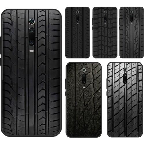 Black Tyre Tread Texture Cover For Xiaomi Mi 11 Lite Ultra 10T Pro Mi Note 10 Lite Phone Case For POCO F3 M3 X3 Pro