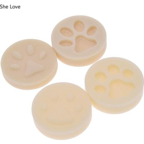 Chzimade Cute Dog Cat Paw Shaped Plastic Cutting Mould Set With Die Cutter Key Ring Handing Decoration Diy Modeling