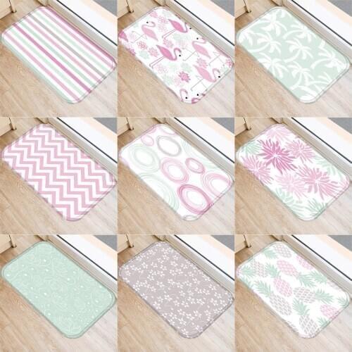 Floral Stripes Kitchen Mat Floor Mat Home Entrance Doormat Tapete Absorbent Bedroom Living Room Floor Mats Modern Kitchen Rug