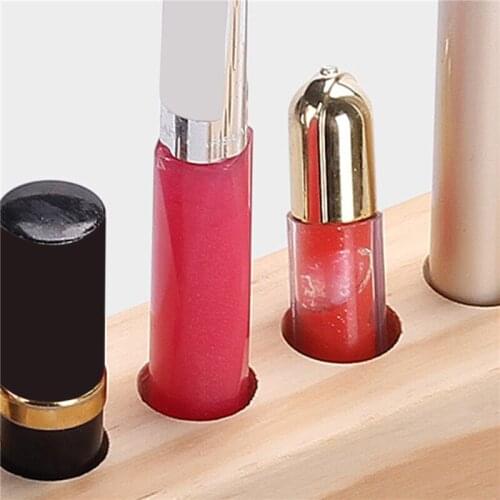 Wooden Brush Lipstick Holder Makeup Organizer Storage Box Case Jewelry Cosmetic Storage Box Makeup Tool Display Stand Tools