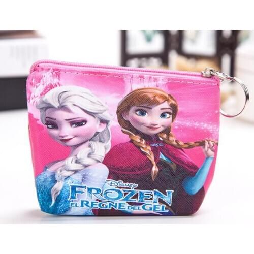 Disney princess children cartoon pu coin purse Mermaid Frozen girl bag coin Elsa handbag boy Mickey Clutch plush wallet