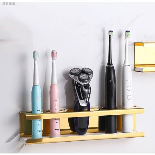 European Style Free Punch Wall-mounted Toothbrush Holder Gargle Cup Hotel Bathroom Electric Toothbrush Storage Rack Decoration