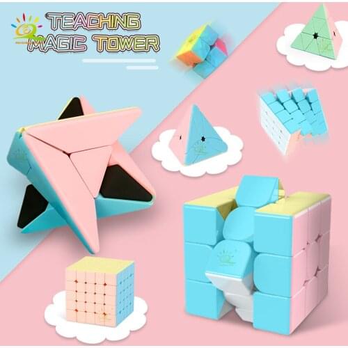 HUIQIBAO Children 3x3x3 Colorful Speed Cube 2x2 3x3 4x4 5x5 Pyraminxed Magic Cube Fun Home Games Professional Puzzle Toys Kid