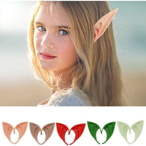 Kiwiberry 1Pair Angel Elf Ears Halloween DressUp Latex Party Decor Cosplay Accessories Photo Props Adult/Kids Toys Masquerade