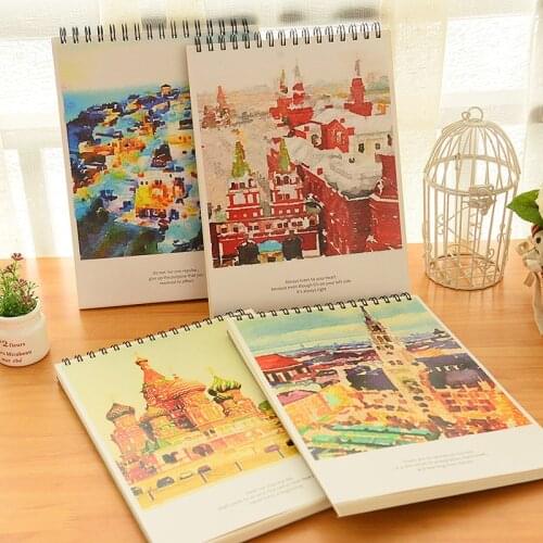 Romance Capital Church A4 Sketchbook Childrens Graffiti Sketch Books Coloring Book Loose-leaf Coil Blank Drawing Book