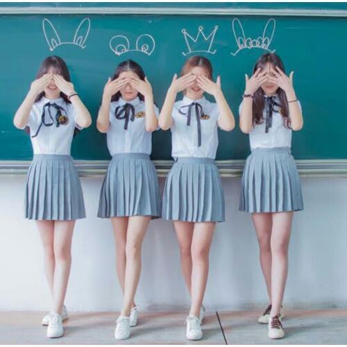 Short-sleeved suit female high school student school uniform sailor suit College Wind TB1
