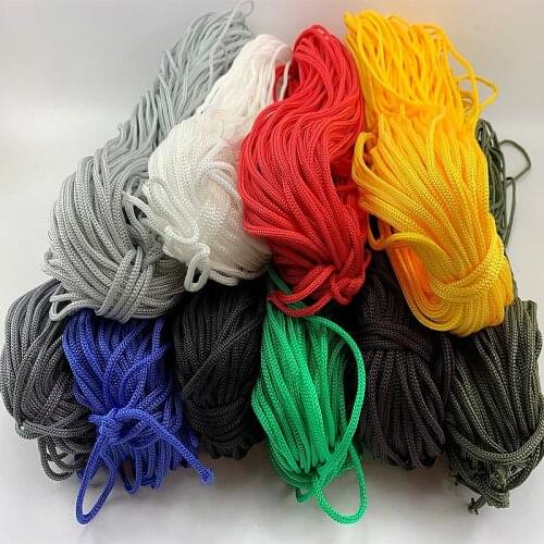 3mm/4mmPCS Polypropylene Silk Yarn Rope Hand Rope Colored Nylon Rope Hollow Braided Rope Packing Belt Handicraft Drawstring 100m