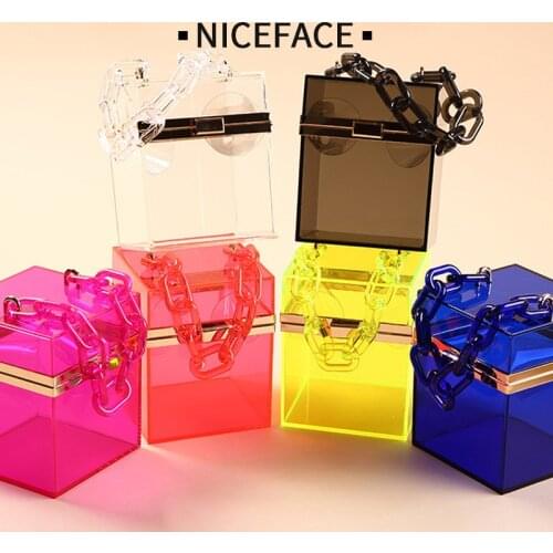 Summer Jelly Bag Transparent Women Shoulder Bag Acrylic Chain Crossbody Messenger Bag Handbag Evening purse clear bags for women