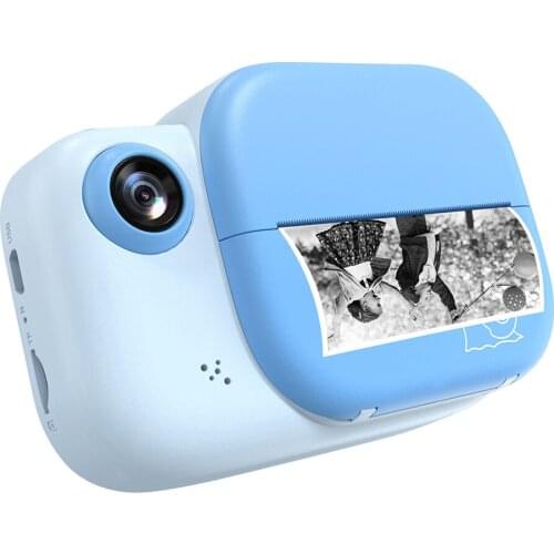 Mini Instant Print Camera 3.0 Inch Large Screen 1080P 12MP Video Camera w/ Print Paper Roll Hanging Rope for Children Boys Girls