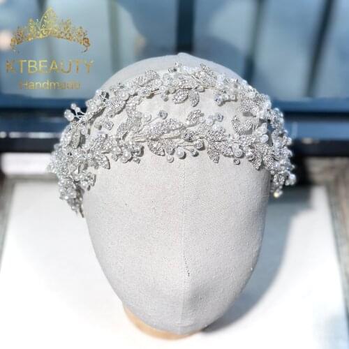 New Rhinestone Zircon Silver/Gold Tiara Leafs Hairband Royal Bridal Wedding Dressing Crown Accessory Women Jewelry