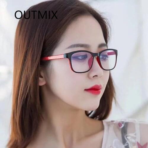 New Black Red Eyeglasses Frame Women Fashion Vintage Colour Eyewear Anti-blue light Plain Glasses Men Myopia Gafas