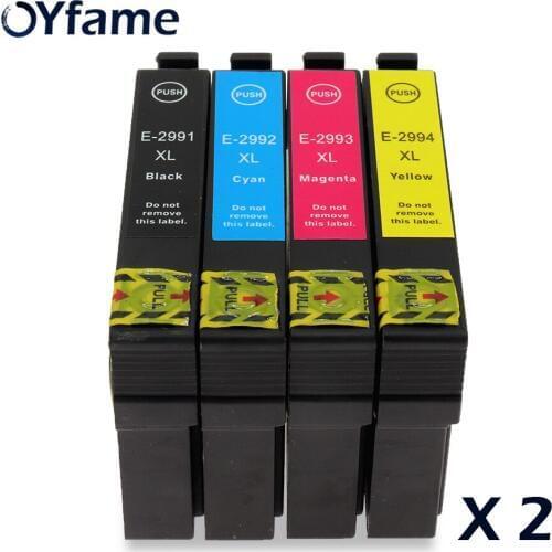 OYfame 29 29XL Ink Cartridge T2991 T2991XL Compatible Ink Cartridge For Epson XP-435 XP-255 XP-257 XP-352 XP-355 8PCS