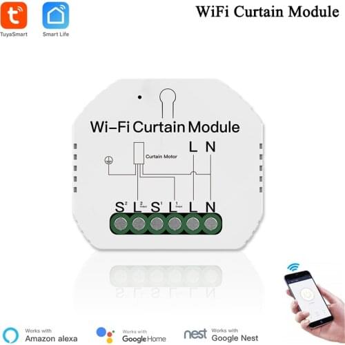 Alexa Compatible Smart Curtain Switch Module WiFi Roller Blinds Shutter Motor Switch Tuya Smart APP Wirless Control Smart Home
