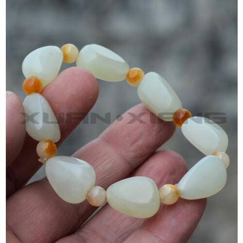 Drop Shipping Men Womens Hetian Jade Bracelets Bangles White Nephrite Bracelets Gift for Lovers Fine Jewelry Free Shipping