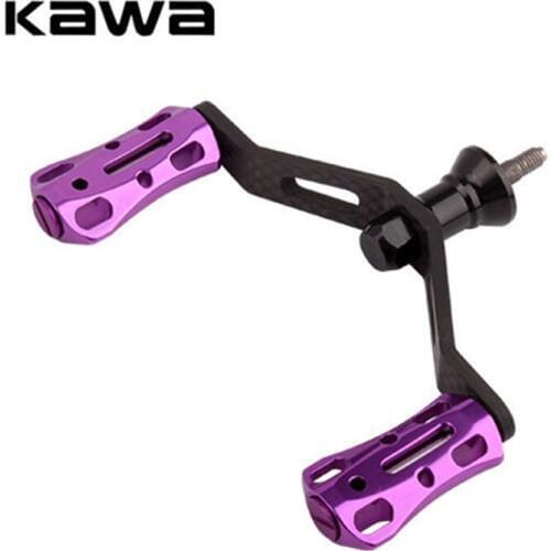 Kawa New Fishing Reel Handle Double Handle With Aluminum Alloy Knob Suit For Shiman Reel Length 100mm Carbon Fiber Handle
