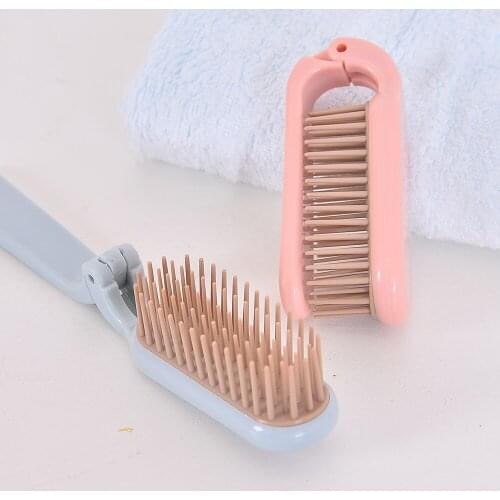 1pc Foldable Hair Comb Portable Travel Curling Straight Hair Brush Soft Tooth Anti Static Head Massager Hair Styling Accessaries