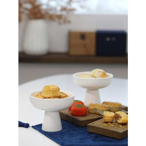 High Feet Ice Cream Cups Simplicity Dessert Stand Cookies Holder Moon Cake Trays Afternoon Tea Supplier Home Decoration Ornamen
