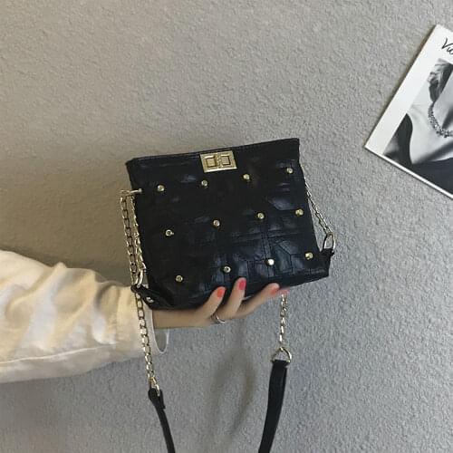 Womens All-Match Single Shoulder Messenger Bag New Mini Simple Color Summer Fashion Chain Shoulder Strap Small Square Bag