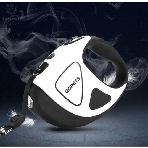 Pet supplies dog automatic retractable fiber traction belt night safety LED light automatic stretching