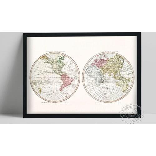 Johann Baptista Homann Exhibition Poster, World Map Vintage Art Prints, Earth Geographic Position Wall Picture, Study Home Decor