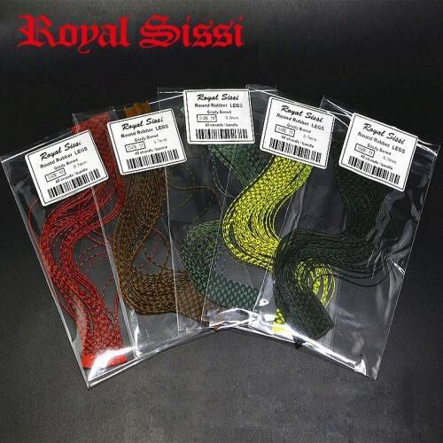 Royal Sissi Hot 5colors/set grizzly barred round rubber legs/ stretch silicone skirts silicone flutter legs fly tying materials