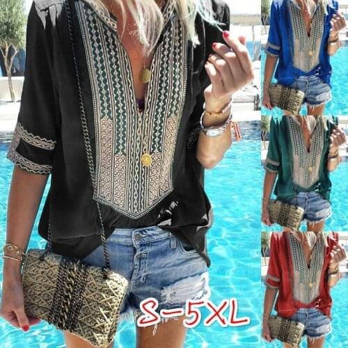 Oversized T Shirt for Women Summer 2019 Ethnic Tshirt Shirt Plus Size XXXL 3XL XXXXL 4XL XXXXXL 5XL Camiseta T-shirt Feminina
