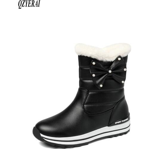 Female boot Winter Shoes Women fashion warm thick fur high quality buckle style big plus size 34 to 43 free shipping easy wear