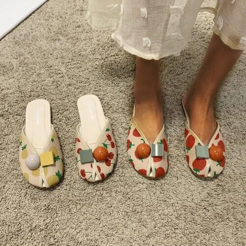 Womens Slippers Outdoor Womens Slippers Flat Muller Slippers Womens Fashion Sandals 2021 New Fashion Beads Loafers