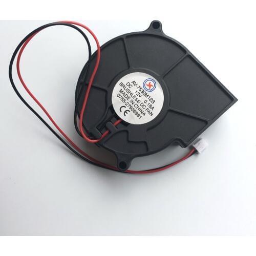 1 Pcs Brushless DC Cooling Blower Fan 7530s 12V 2 Wires 75x30mm
