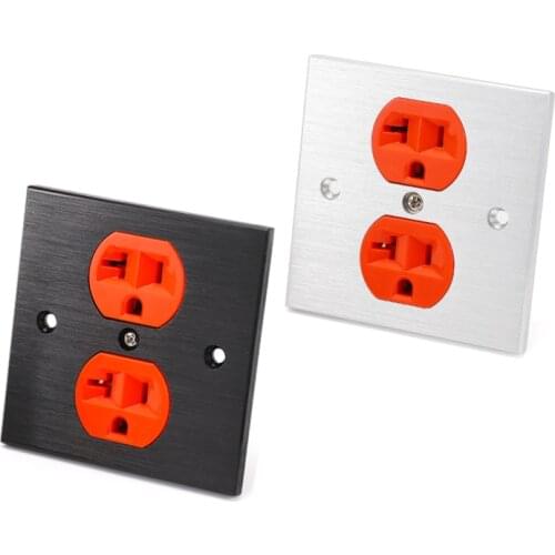 1Pcs fever gold-plated American standard audio power socket wall plug 86 panel home improvement aluminum alloy HiFi