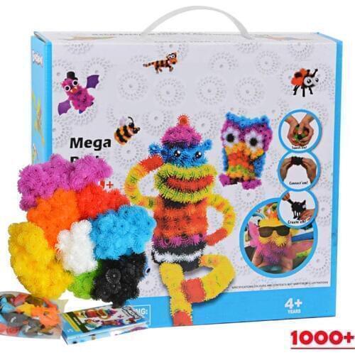 1000pcs/set Assembling 3D Puzzle Toys DIY Puff Ball Squeezed Variety Shape Creative Kid Educational Handmade Puzzles For Child