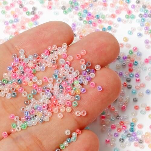 2000pcs 2mm Tiny Beads Glass Seed Beads Imitation Jades Loose Beads For Waist Beads Fashion Women Beach Jewelry Making Material