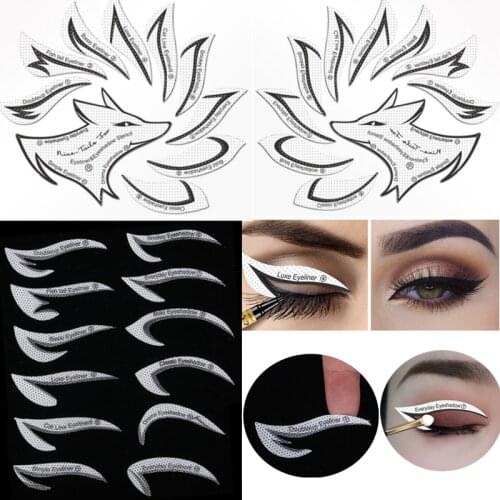 24 Pcs Eye Makeup Stencils Eyebrow Eyeshadow Makeup Template Sticker Card Stencils 12 Styles Templates Easy To Use Stencils