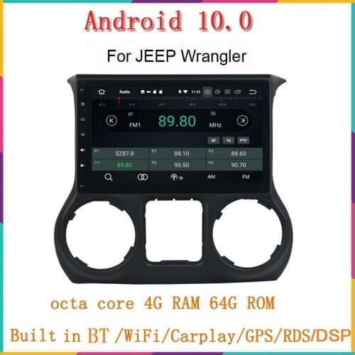 10.1inch one din car radio gps player for JEEP Wrangler with android 10.0 car audio player gps navigation wifi mirror link
