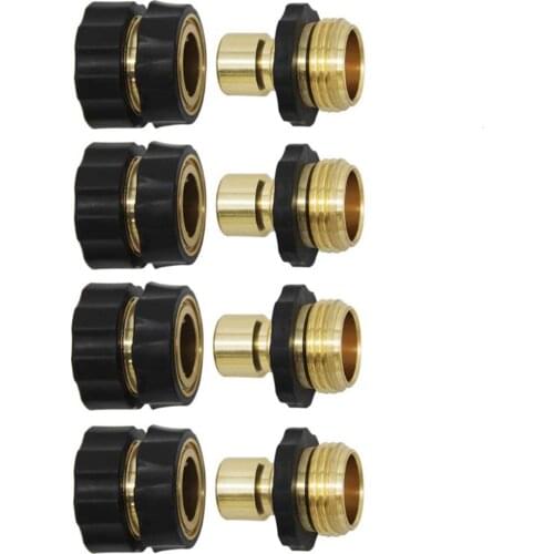 3/4 Inch Garden Hose Fitting Quick Connector Male And Female Set, 4 Set Garden Water Connection Irrigation System Wholesale