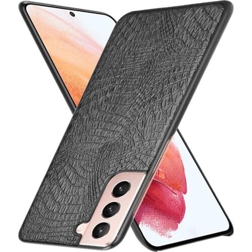 Case for Galaxy S21 Luxury Crocodiel Texture PU Leather Back Hard Plastic Cover for Samsung Galaxy S21 Plus Ultra Couqe Fundas