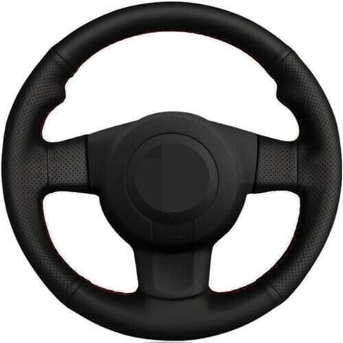 Car Steering Wheel Cover Hand-stitch Black Genuine Leather For Seat Leon (1P) FR 2007 Leon (1P) Cupra 2007 Ibiza (6L) FR 2006