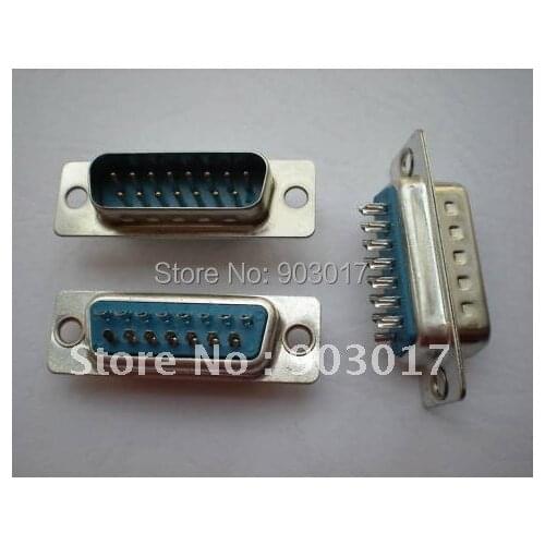 D-Sub 15 pin Plug Male DIP 2 Row Solder Connector 100 pcs per lot Hot Sale