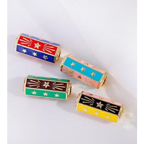 Diy Spacer Polyhedron Star Beads Wholesale Zircon Charms Evil Eye Gold Alloy Making Bracelet Bead Charms Wholesale