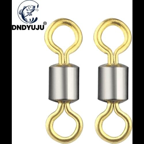 DNDYUJU 50pcs Stainless Steel Rolling Swivel Solid Ring Fishing Connector Fishing Lure Hook For Fishing Accessories