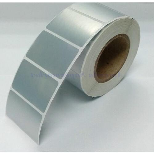 Sticker label 40*25 mm 800pcs/Roll Thermal Transfer Silver PET Label Waterproof Tearproof Oilproof Barcode Label